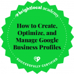 Google business profile certification